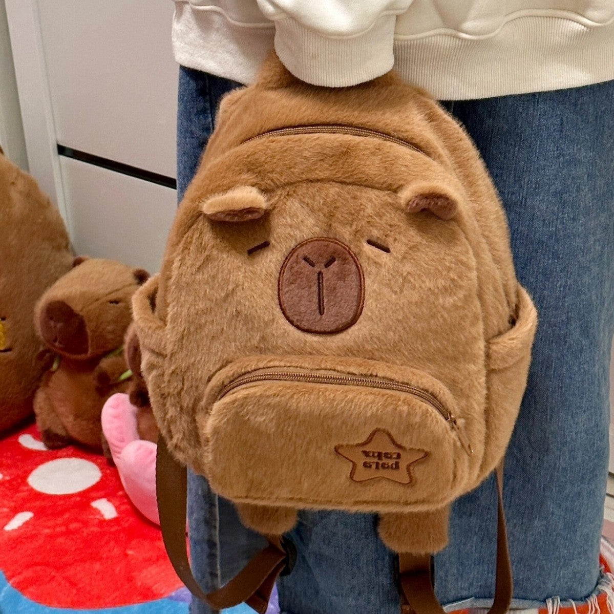 Plush Backpack in Bear Style LoungeYard — product view 3