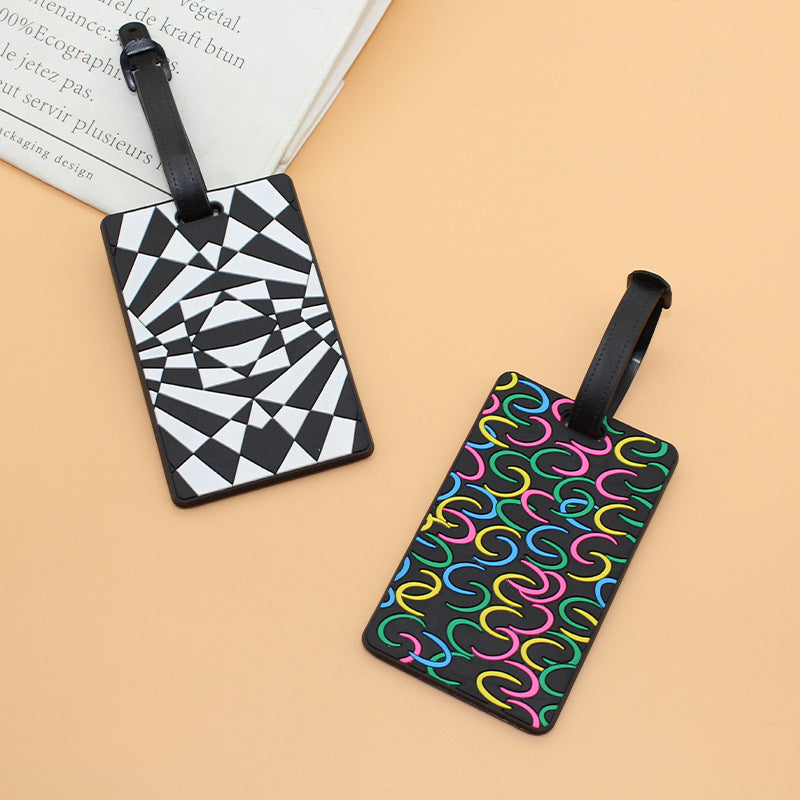 Unisex Luggage Tag with Modern Geometric Design LoungeYard — product view 3