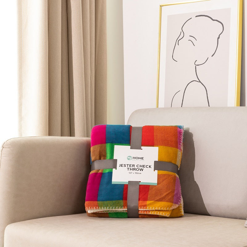 Colorful Patterned Throw Blanket — product view 2
