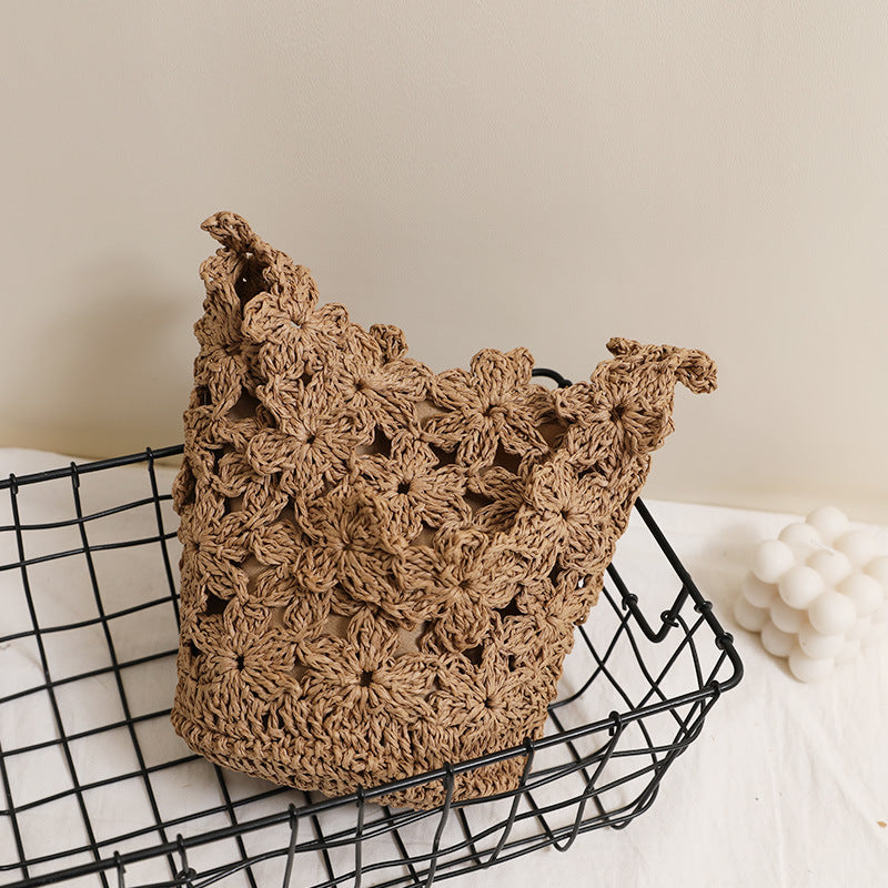 Handcrafted Macrame Bag In Floral Design LoungeYard — product view 4