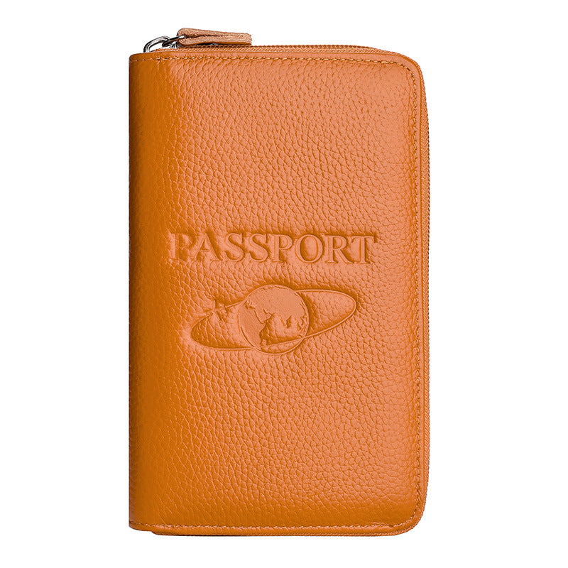 Elegant Zippered Leather Passport Holder — product view 2