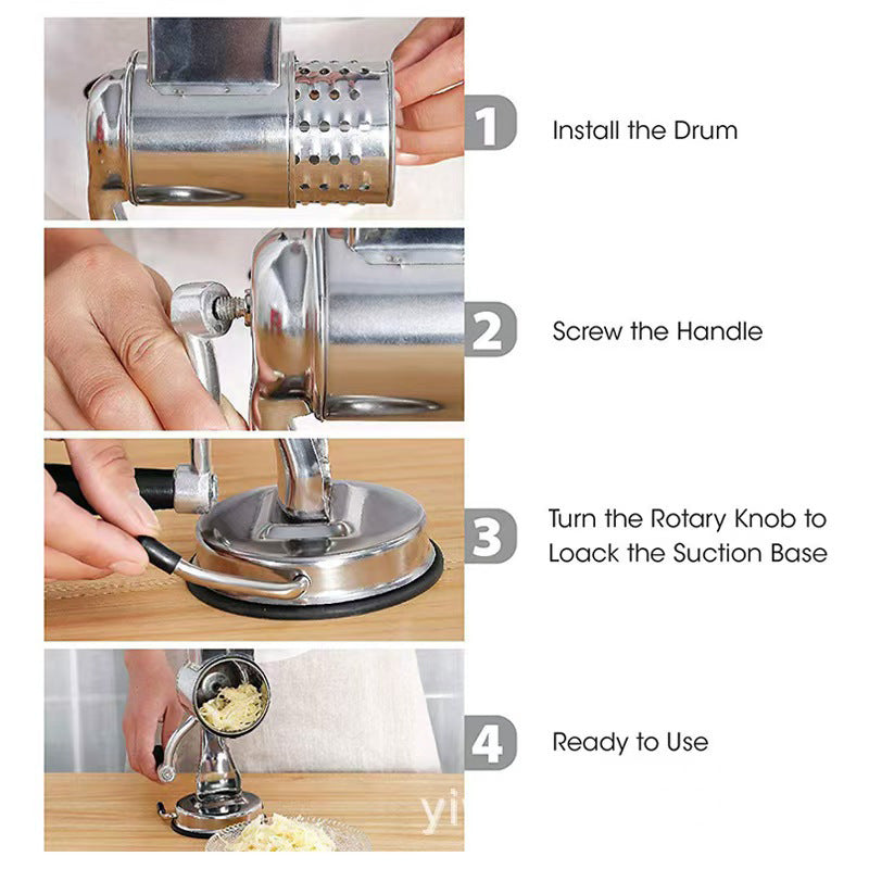 Rotary Multi-Drum Manual Grater and Slicer — product view 4