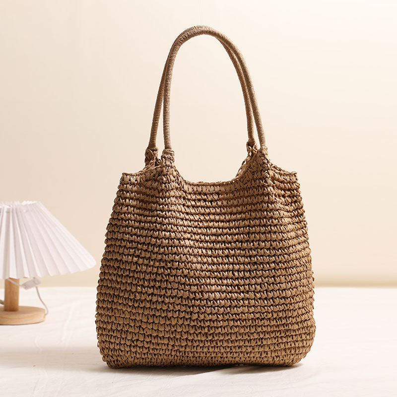 Handmade wicker tote bag with sturdy handles LoungeYard — product view 6