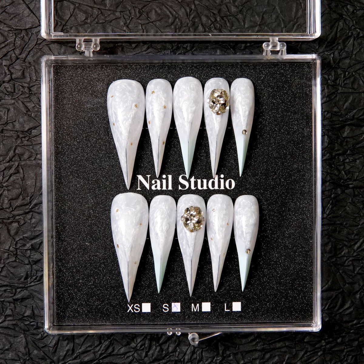 Premium Stiletto Press-On Nail Kit with Decorative Accents — product view 1