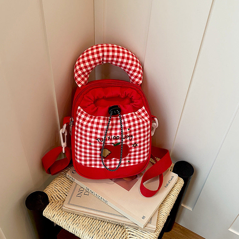 Playful Gingham Print Mini Backpack LoungeYard — product view 7