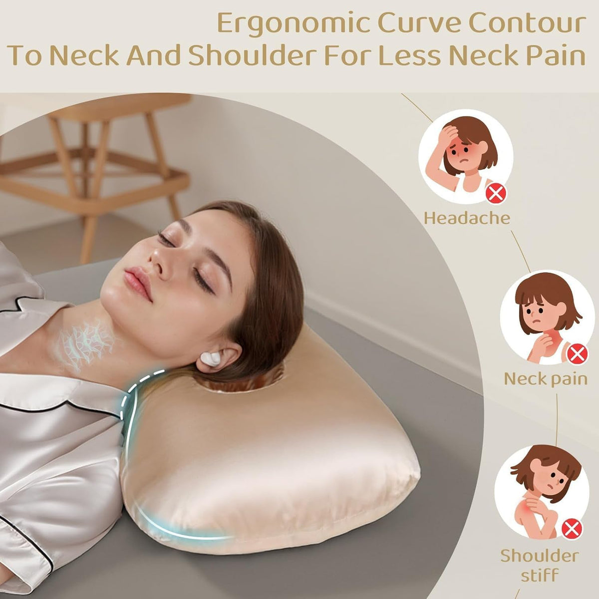 Ergonomic Massage Pillow LoungeYard — product view 5