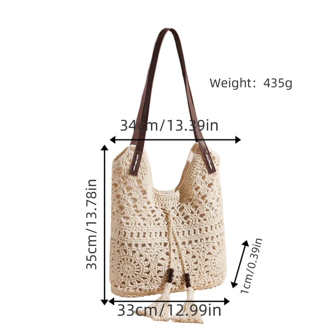 Handmade Macrame Beach Bag LoungeYard — product view 6