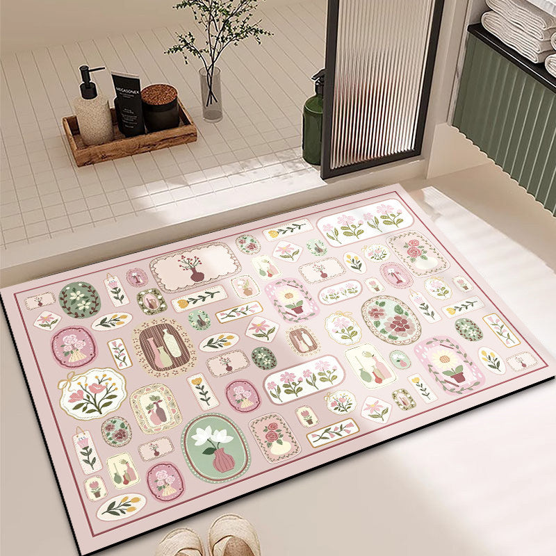Vibrant Floral Pattern Bath Mat — product view 7