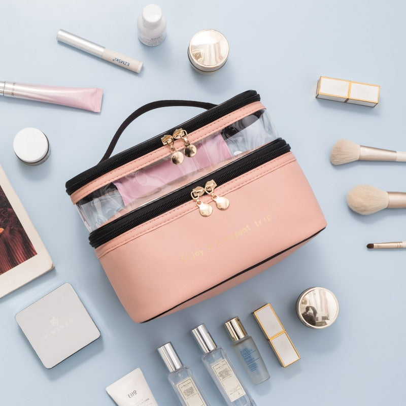 Transparent Dual-Layer Cosmetic Organizer LoungeYard — product view 2