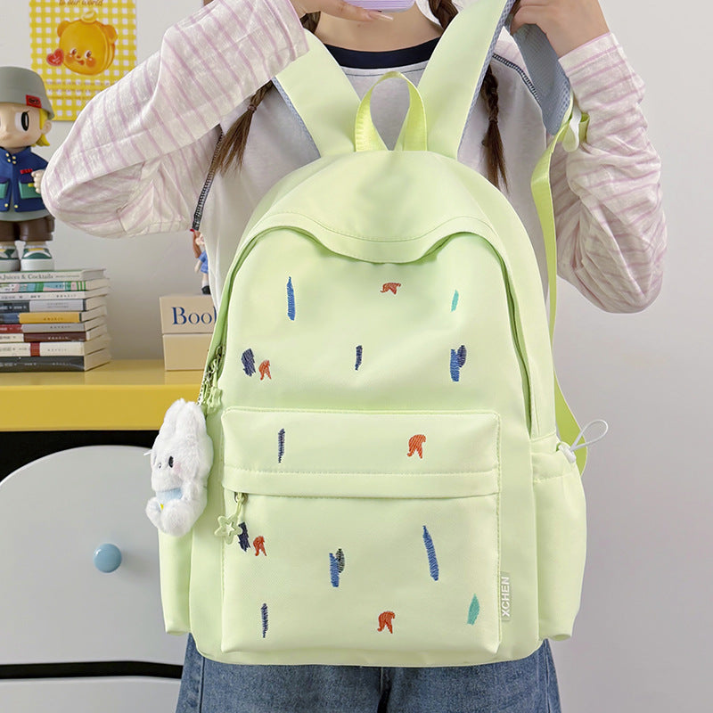 Lightweight Backpack with Cute Embroidered Design LoungeYard — product view 3