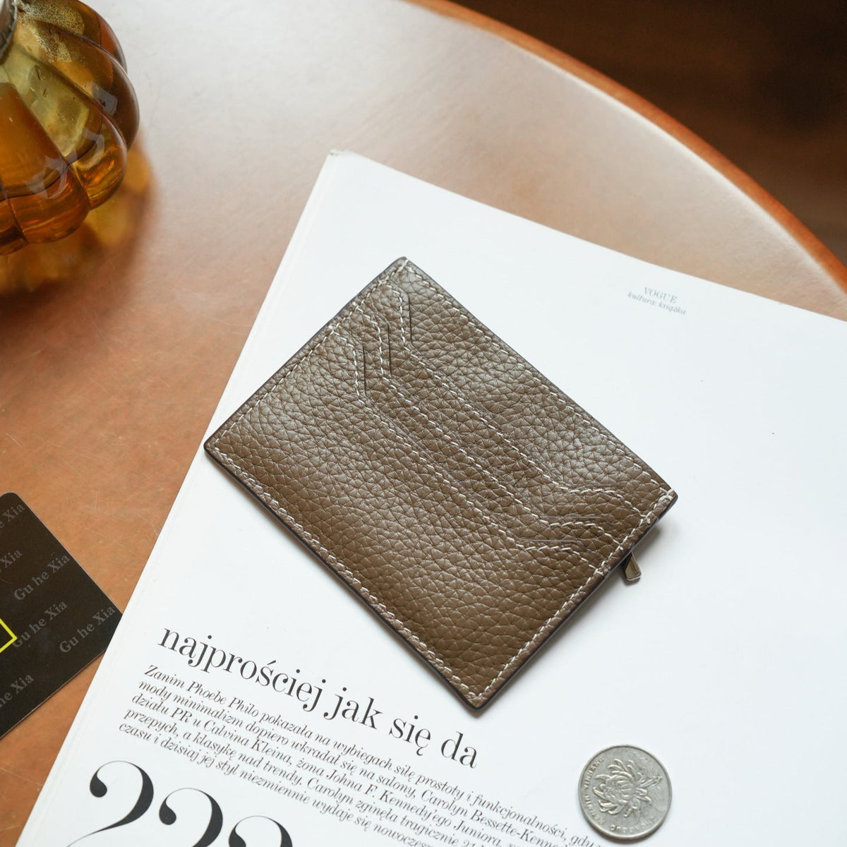 Textured Leather Card Holder — product view 7