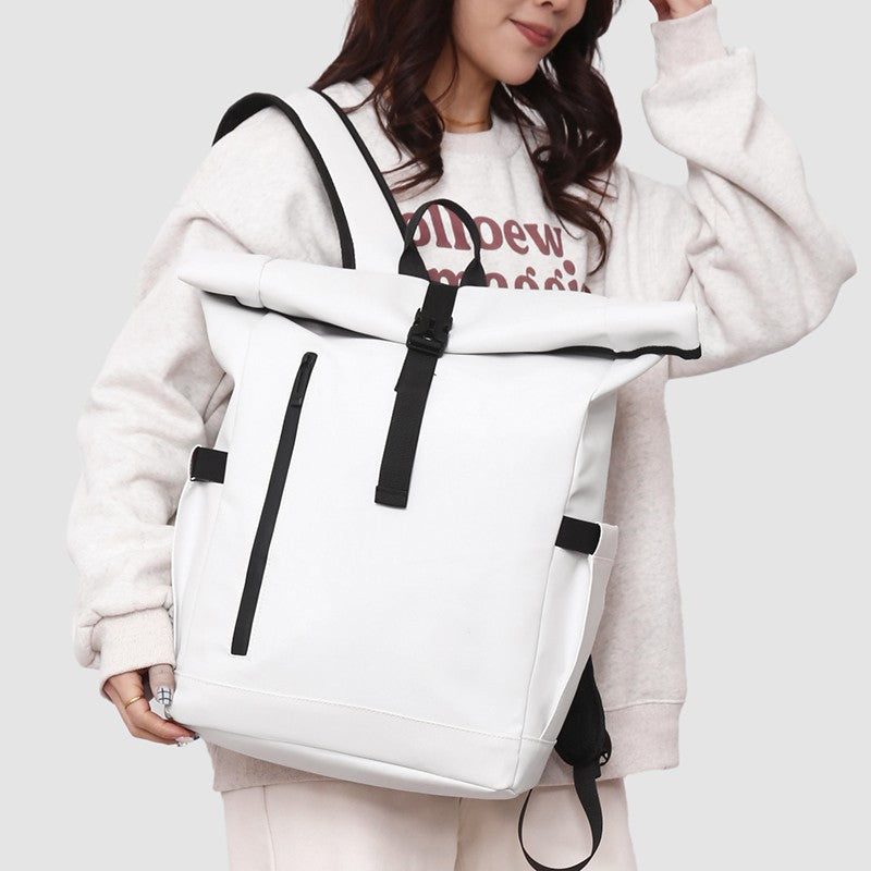 Multifunctional Backpack with Rolltop Design LoungeYard — product view 2