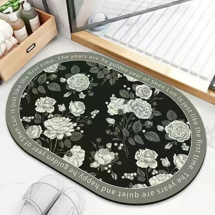 Leaf Patterned Bath Mat LoungeYard — product view 3