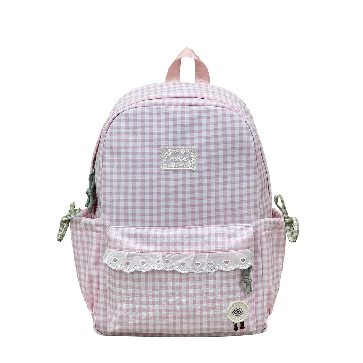 Cute Gingham Print School Backpack LoungeYard — product view 5