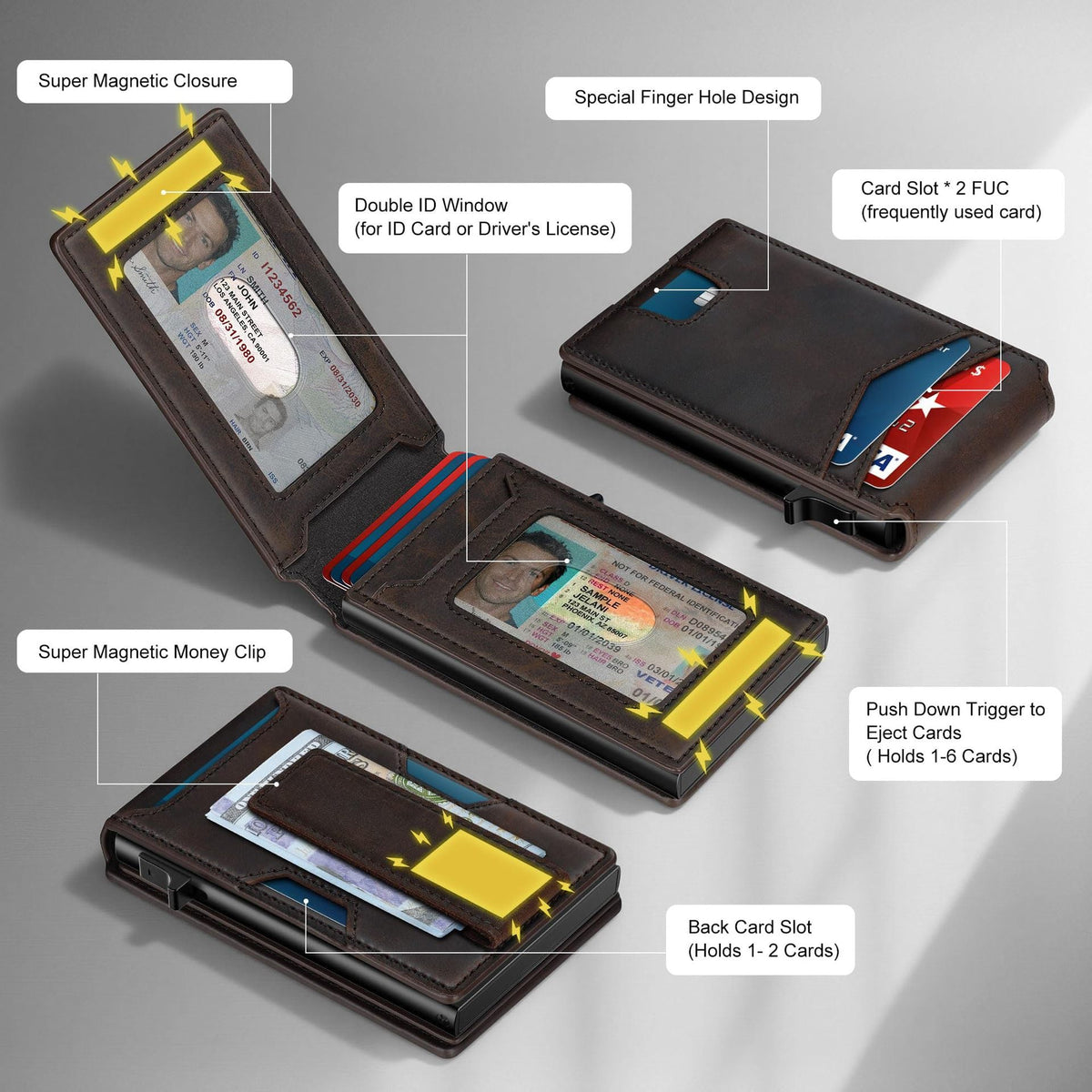 Smart RFID-Blocking Minimalist Wallet LoungeYard — product view 3
