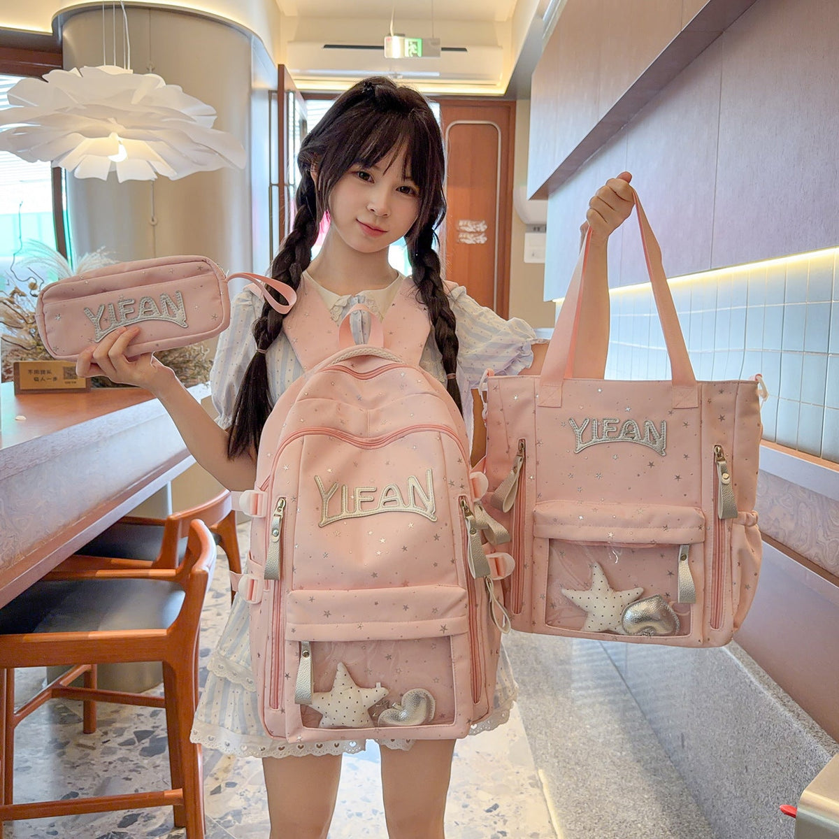 Lightweight Multi-Pocket Casual Tote Bag LoungeYard — product view 1