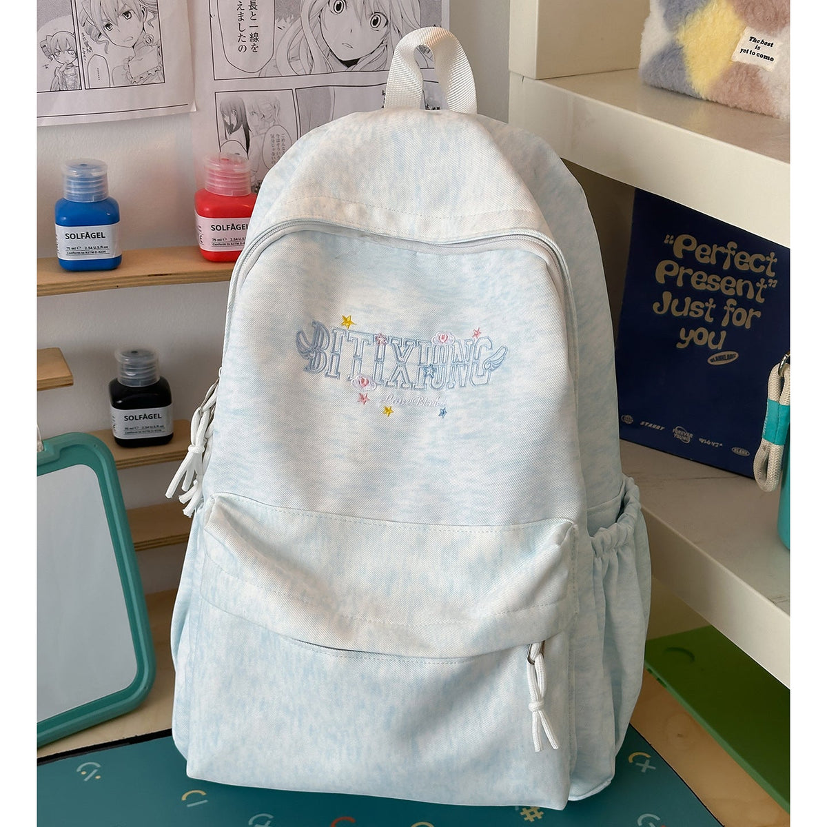 Casual Canvas Backpack with Keychain LoungeYard — product view 6