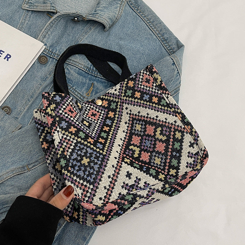 Handcrafted Geometric Patterned Tote Bag — product view 6