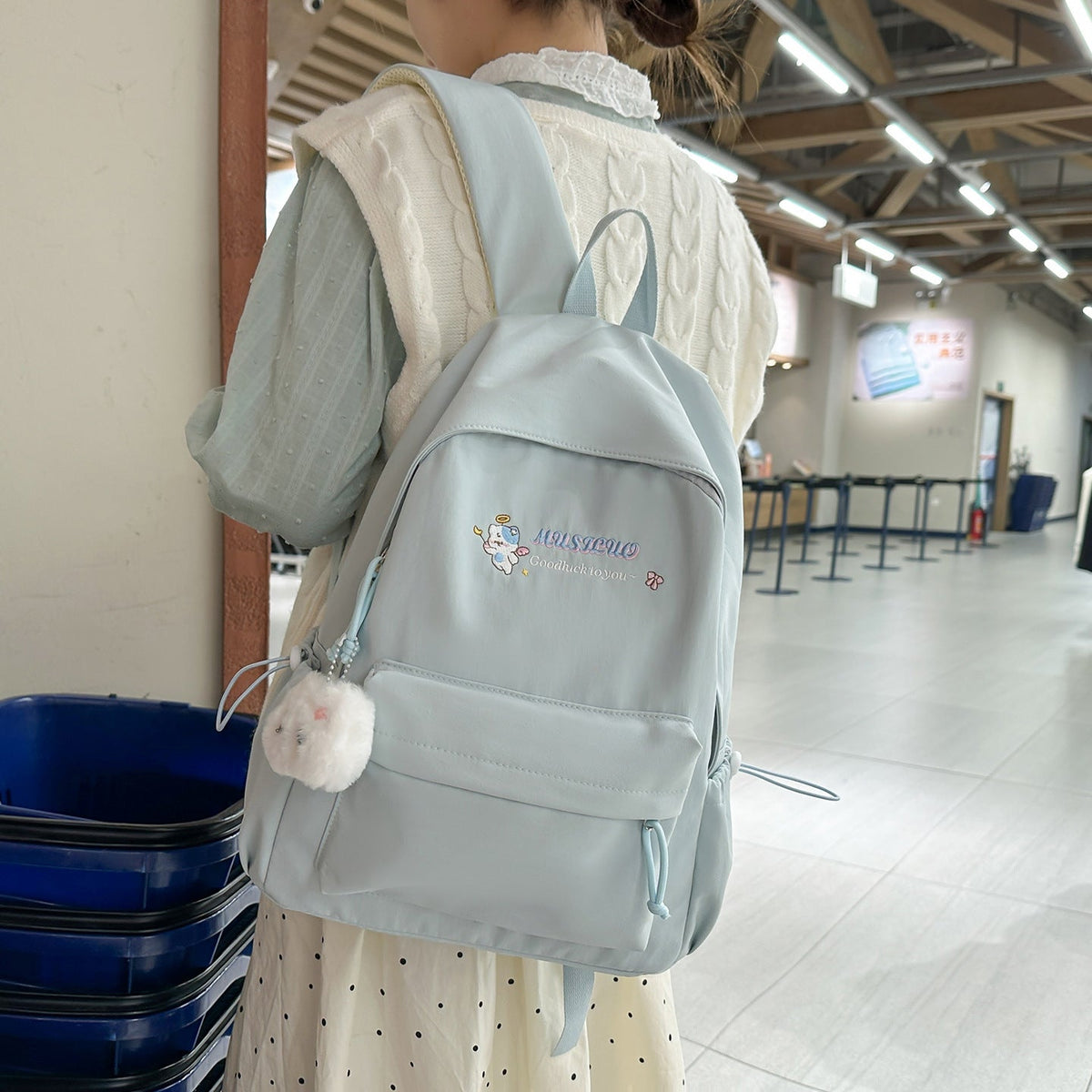 Cute Character-Embellished Backpack LoungeYard 1791205378 — product view 1