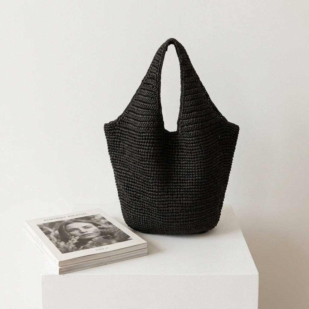 Handmade Macrame Tote Bag with Fine Structure LoungeYard — product view 1