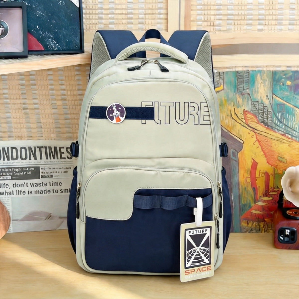 Futuristic Graphic Design Backpack LoungeYard — product view 6