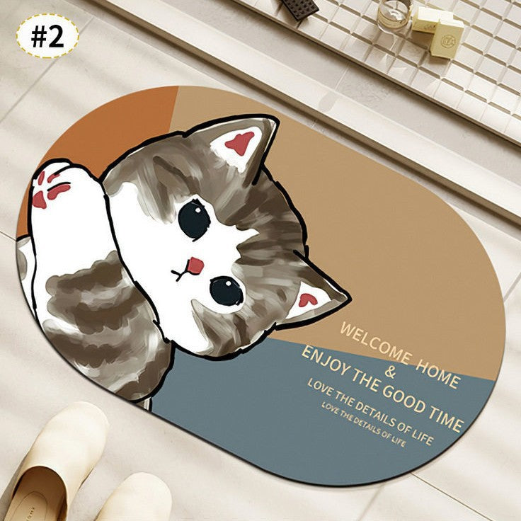 Cute Cat-Themed Plush Bath Mat — product view 5