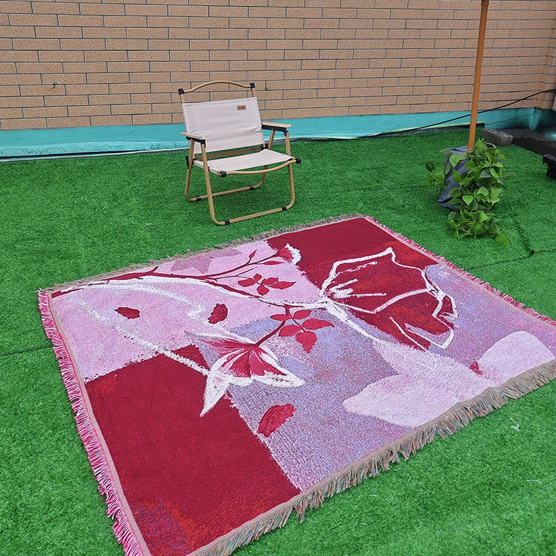 Artistic Floral Pattern Throw Blanket — product view 1