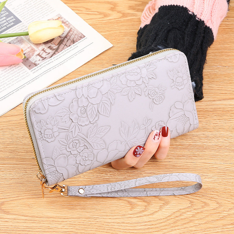Floral Embossed Zip-Around Wallet — product view 5