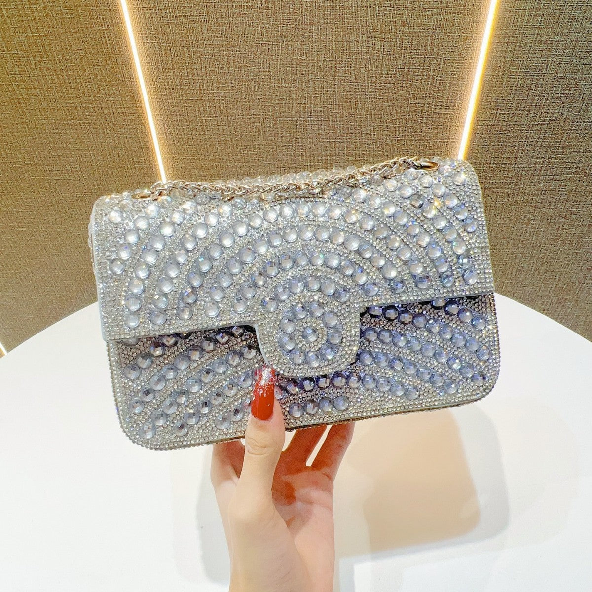 Glamorous Crystal-Embellished Evening Clutch — product view 1