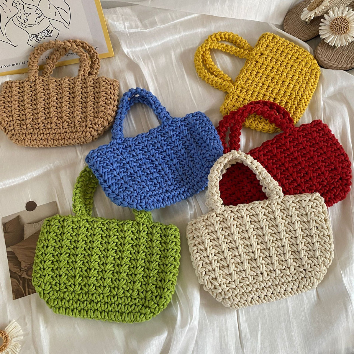Hand-knotted cotton bag LoungeYard — product view 1