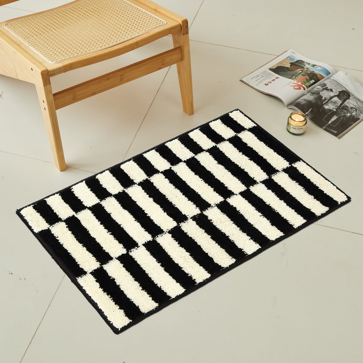 Textured Striped Bath Mat — product view 6