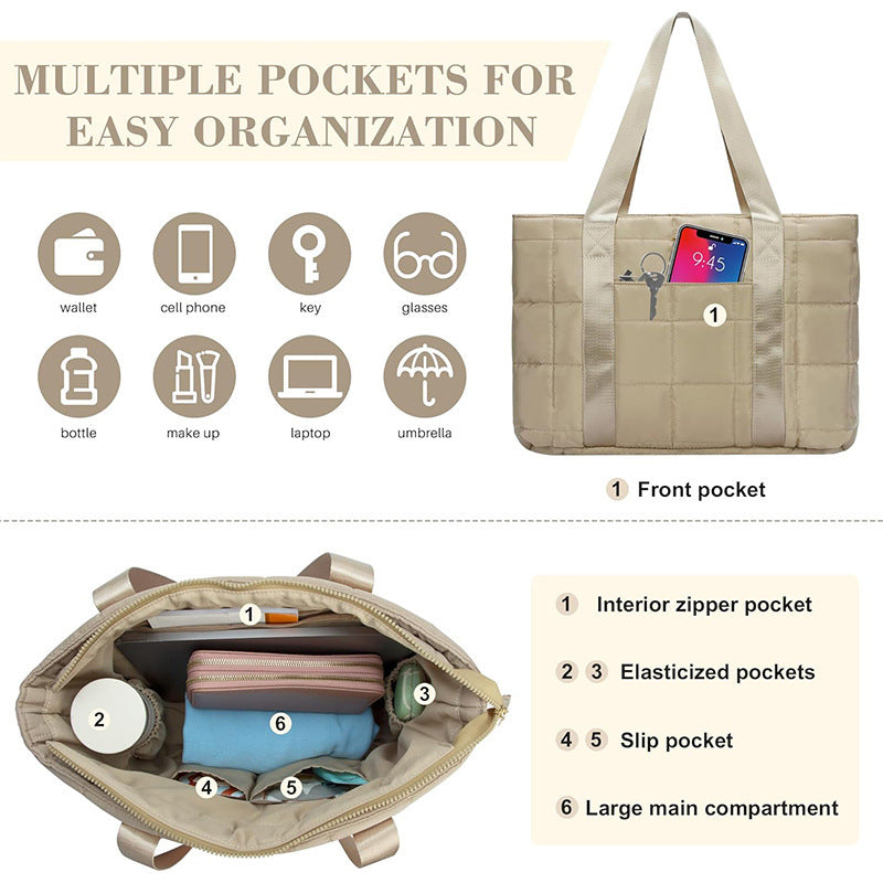 Urban Quilted Tote Bag LoungeYard — product view 3
