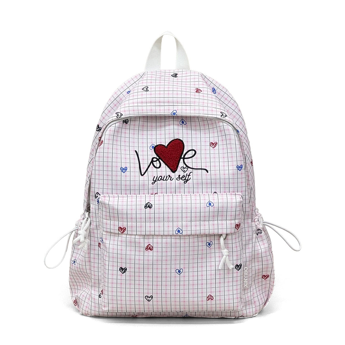 Embroidered Heart-Themed Casual Backpack LoungeYard — product view 5