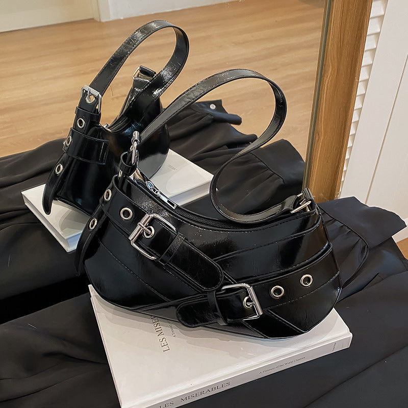 Stylish Patent Leather Shoulder Bag LoungeYard — product view 4