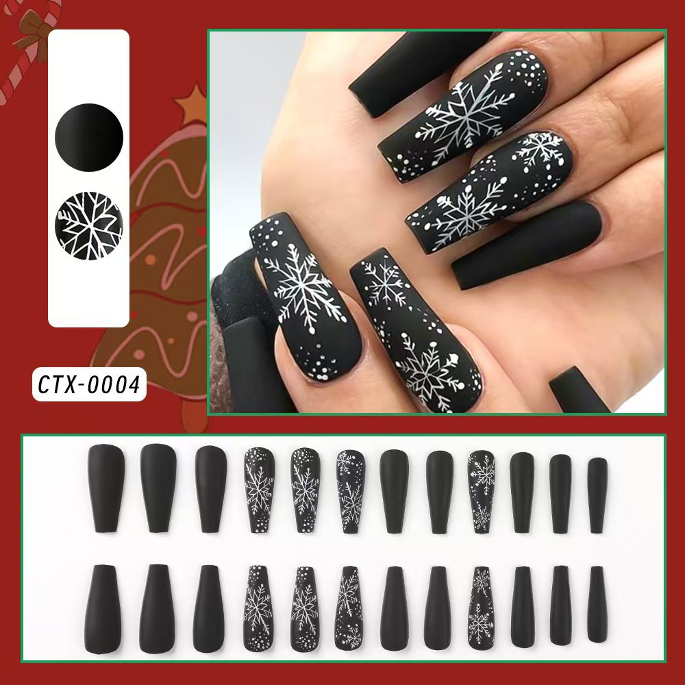Festive Winter-Themed Press-On Nail Tips Set — product view 1