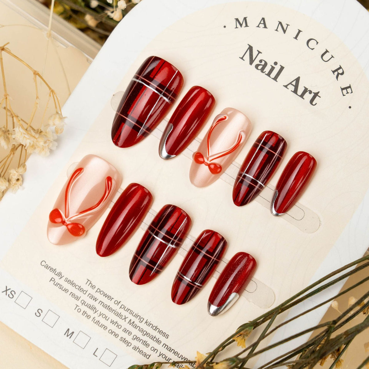Chic Plaid Design Press-On Nail Set — product view 3