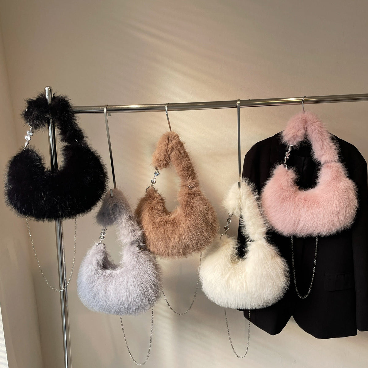 Plush Shoulder Bag with Unique Design LoungeYard — product view 3