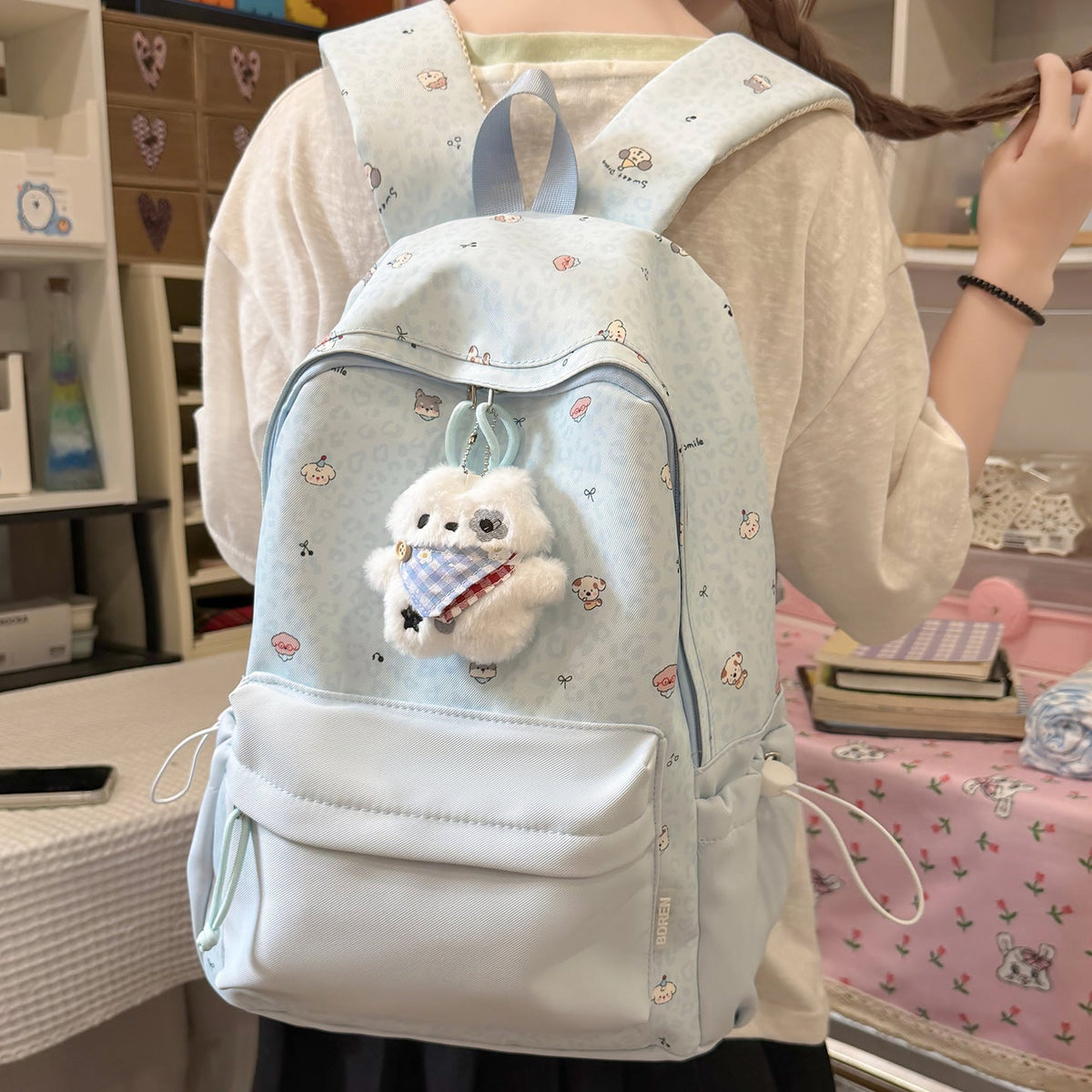 Cute Cartoon Animal Print Backpack LoungeYard — product view 5