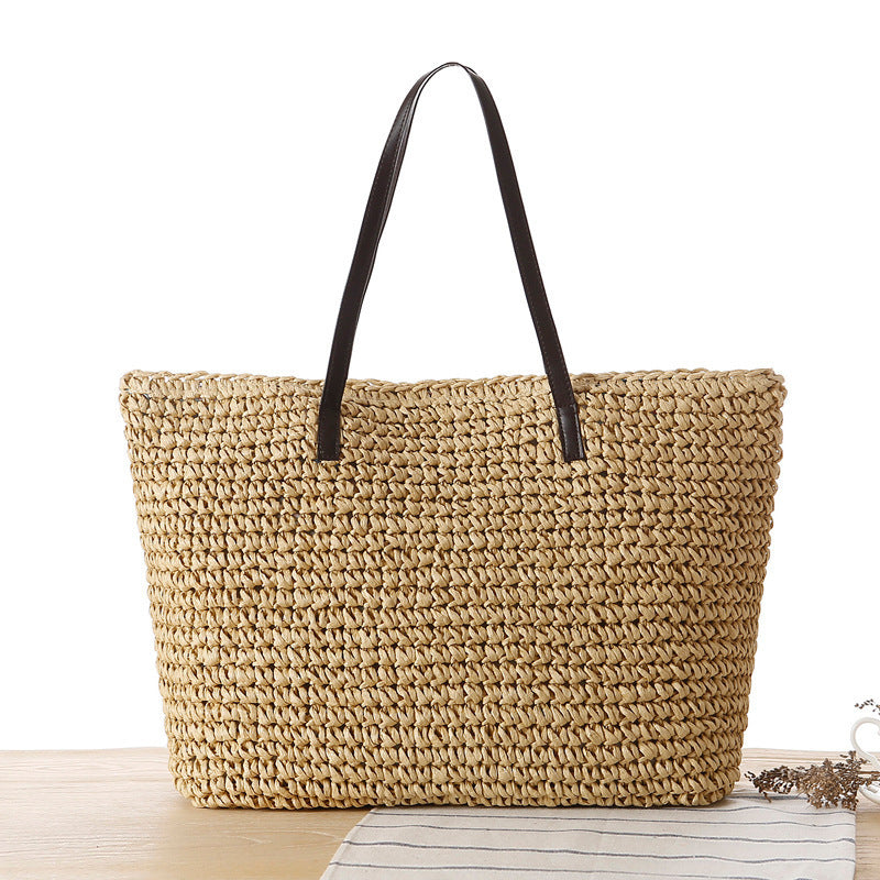 Braided beach bag with sturdy zipper LoungeYard — product view 1