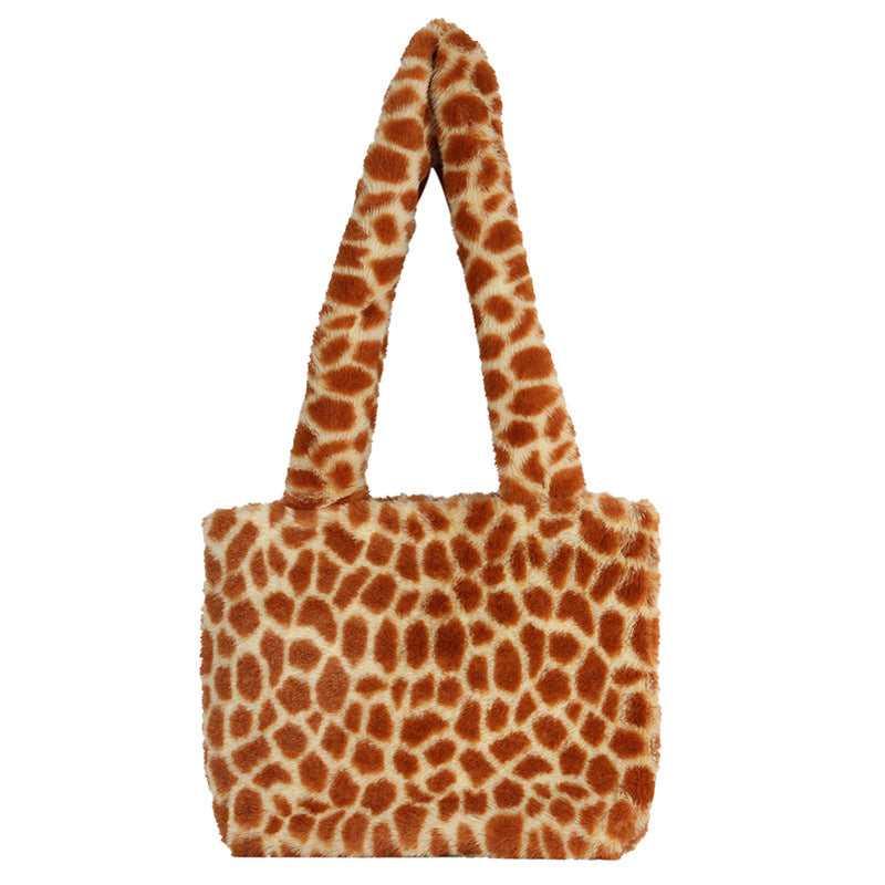 Luxurious Faux Fur Leopard Print Handbag — product view 2