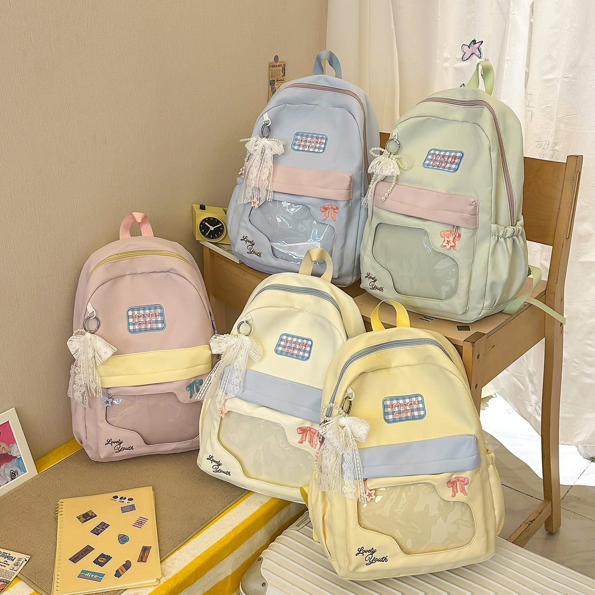 Cute Cartoon-Embellished Mini Backpack LoungeYard — product view 4
