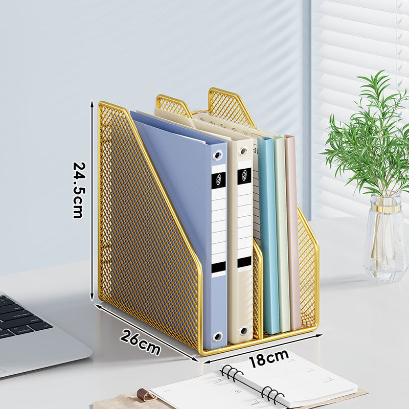 Mesh Desktop Vertical File and Folder Organizer Rack with Wide Slots and Non-Slip Base — product view 7