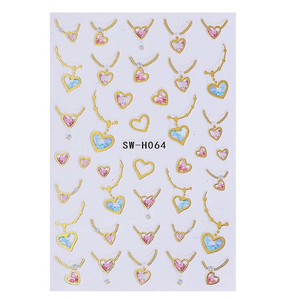Heart-Shaped Nail Art Sticker Sheet — product view 4
