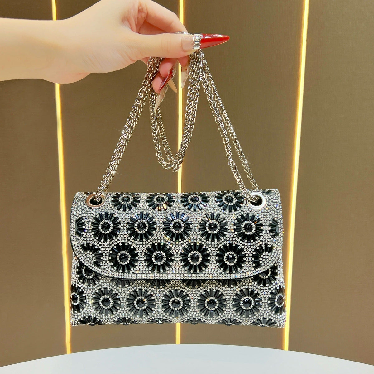 Decorative Flower-Embellished Evening Handbag — product view 2