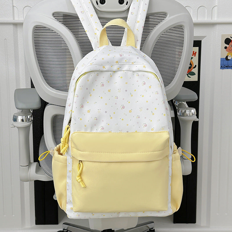 Mini backpack with floral design and practical organizer compartments LoungeYard — product view 2