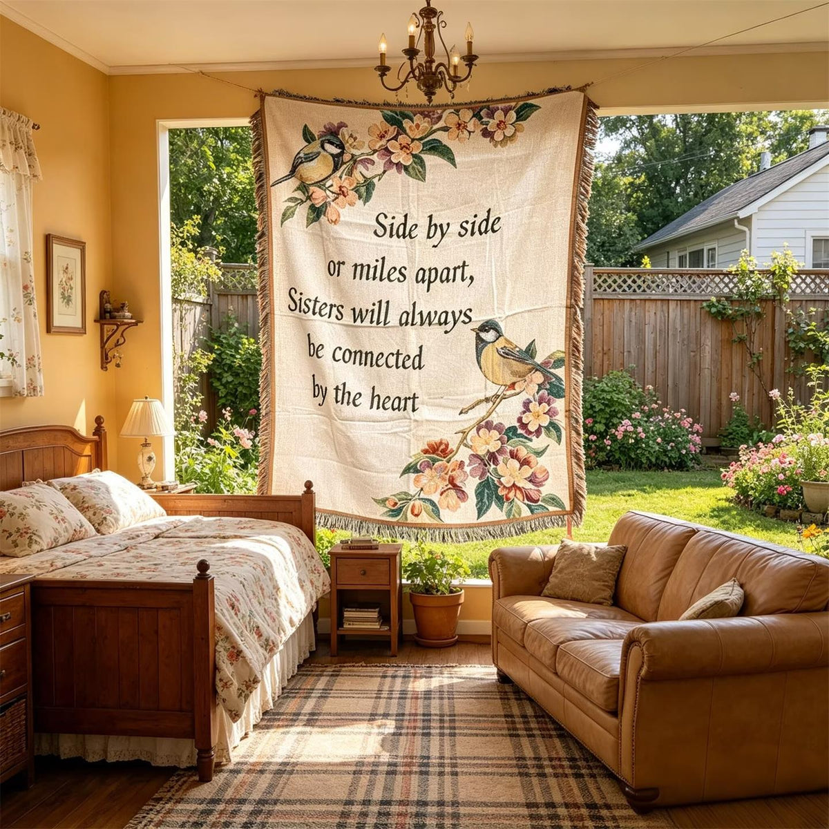 Warm Embroidered Inspirational Throw Blanket — product view 1
