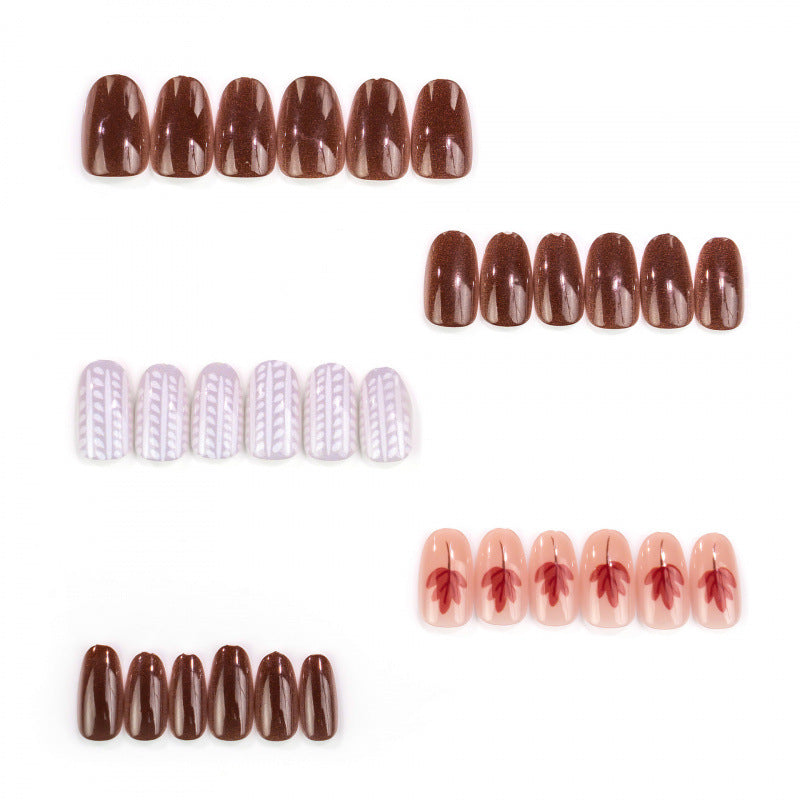 Artistic Nature-Inspired Press-On Nail Set — product view 3