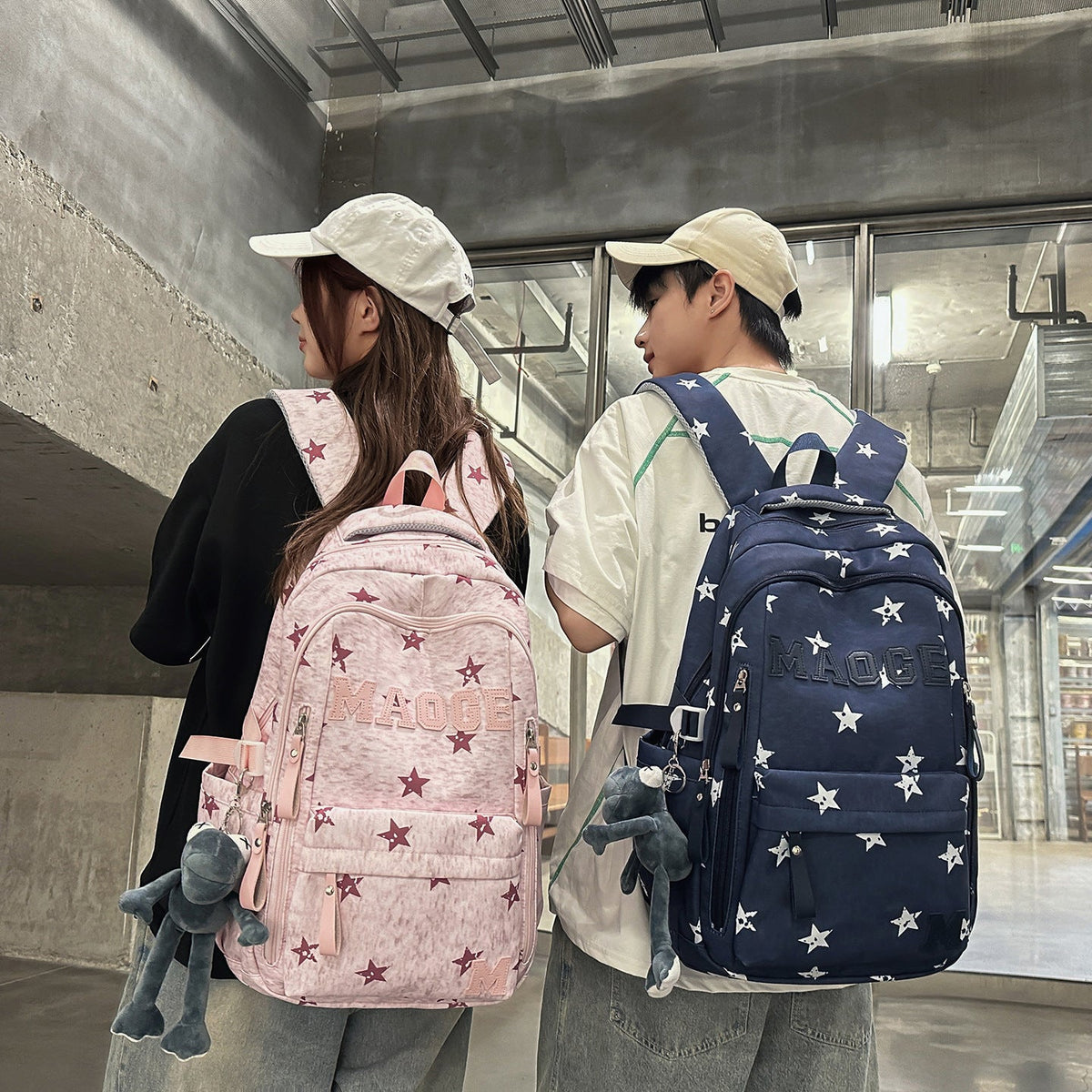 Fun Star-Print Backpack LoungeYard — product view 2