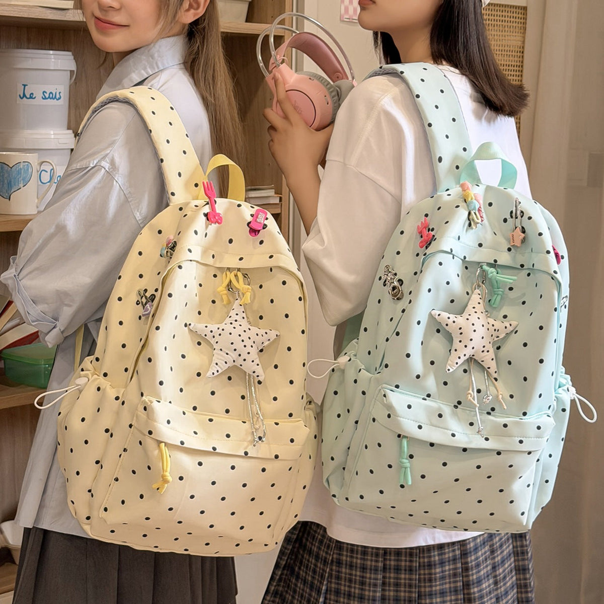 Polka Dot Lightweight Backpack LoungeYard — product view 1