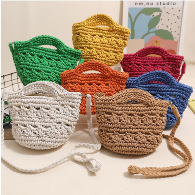 Playful macrame handbag with textured surface LoungeYard — product view 1